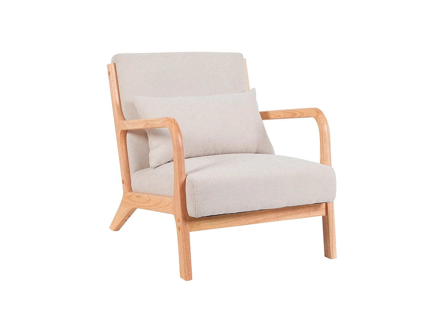 Sillón tapizado en tela carrie  beige para hogar moderno mueble de almacenaje  - Homekit