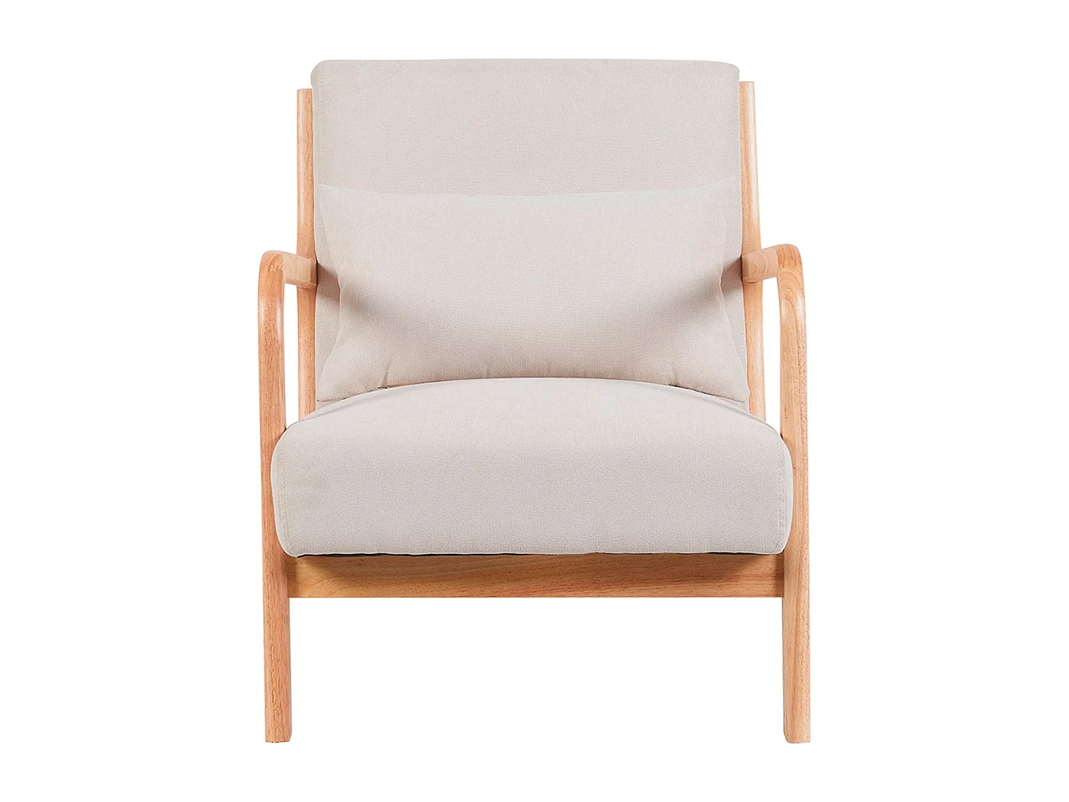Sillón tapizado en tela carrie  beige para hogar moderno mueble de almacenaje  - Homekit