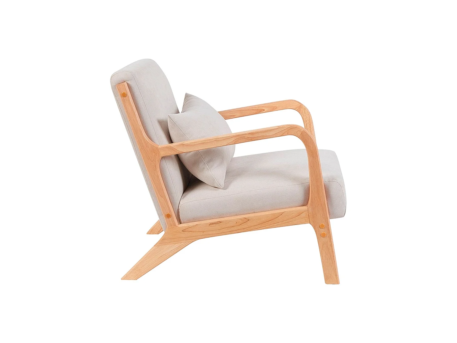 Sillón tapizado en tela carrie  beige para hogar moderno mueble de almacenaje  - Homekit