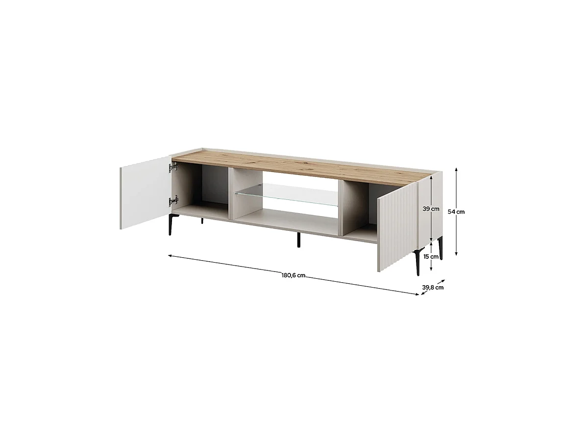 Mueble tv nora y natural y beige y madera para hogar moderno mueble de almacenaje  - Homekit