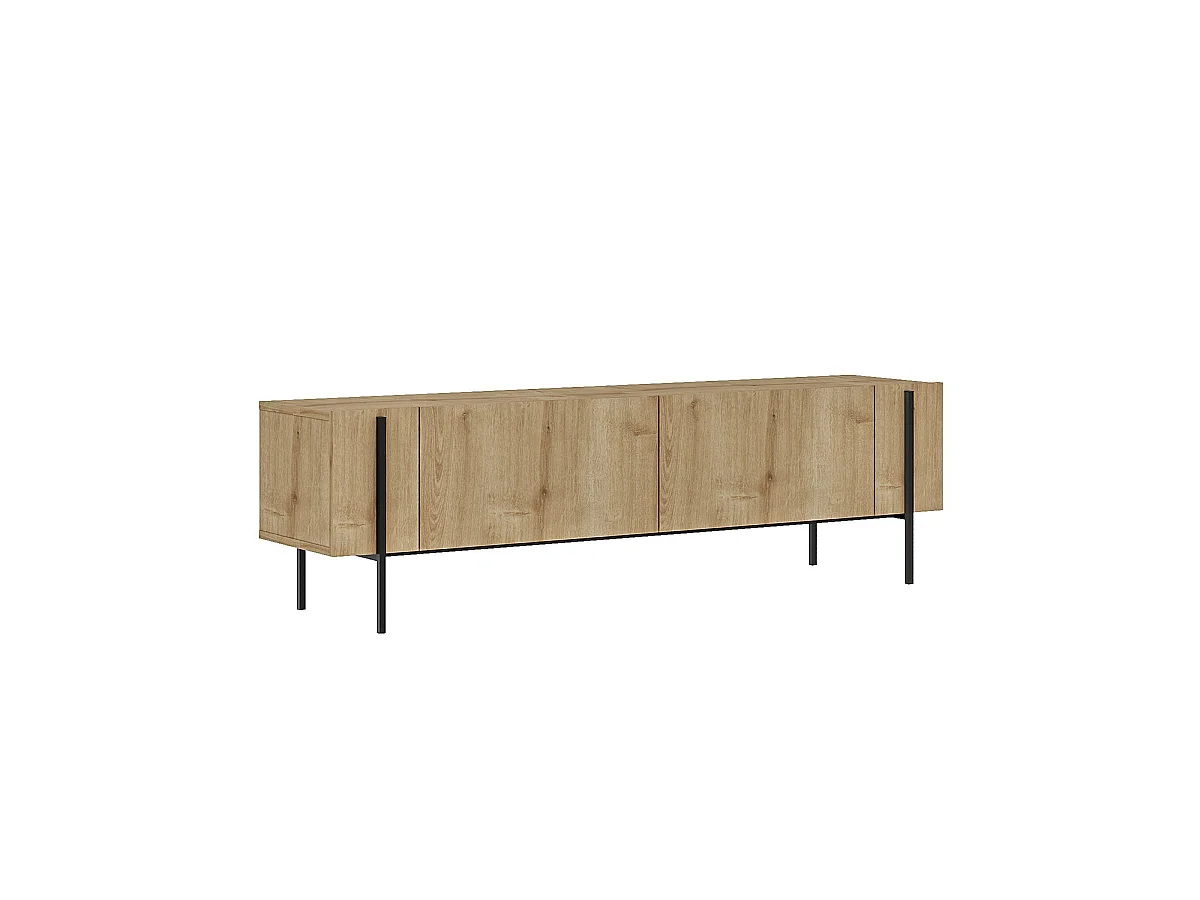 Mueble tv kari y  natural y negro y madera para hogar moderno mueble de almacenaje  - Homekit