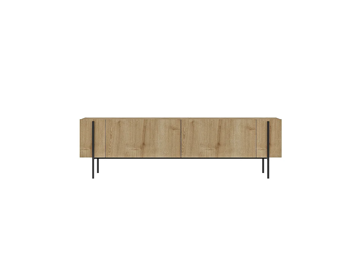 Mueble tv kari y  natural y negro y madera para hogar moderno mueble de almacenaje  - Homekit