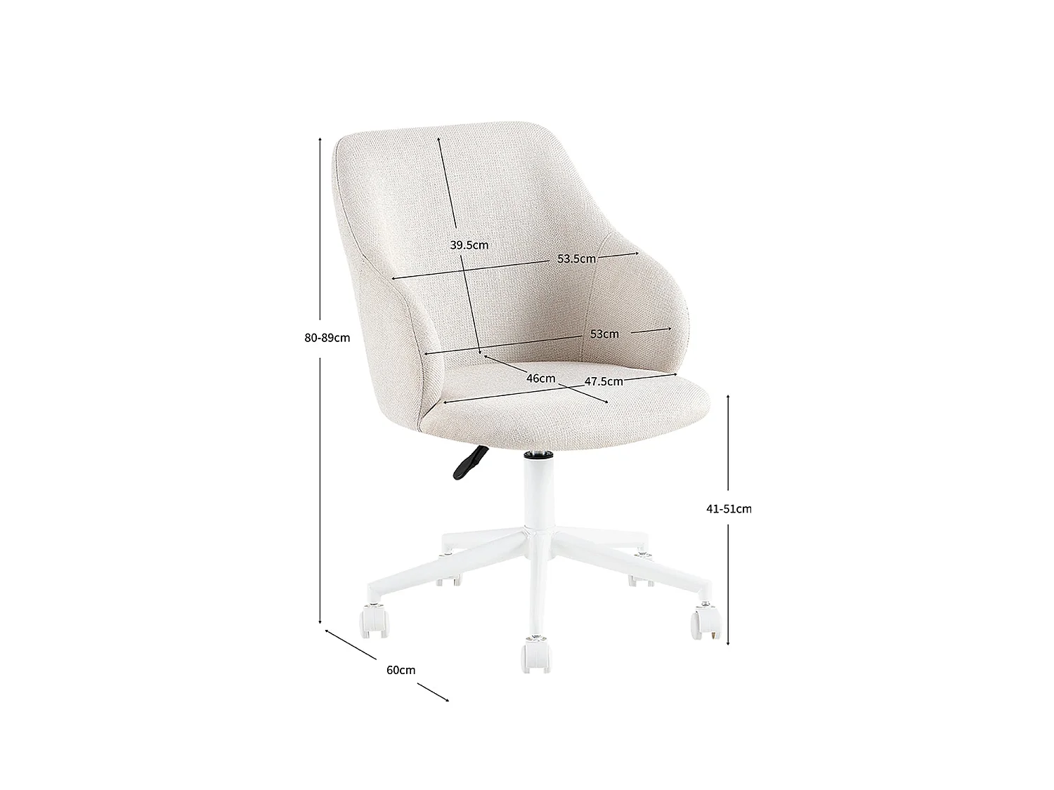 Silla de escritorio liliana beige para hogar moderno mueble de almacenaje  - Homekit