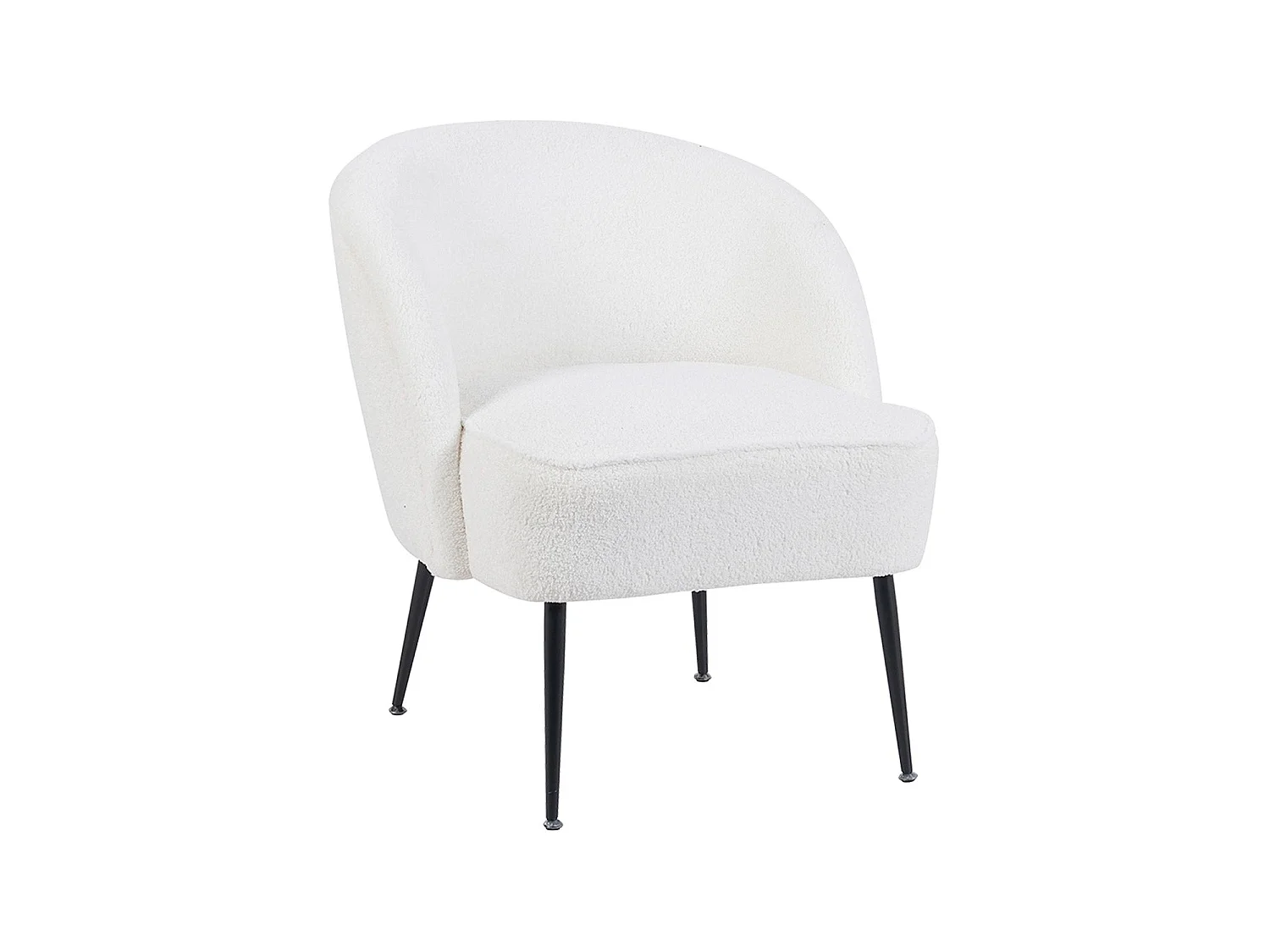 Sillón tapizado en teddy emma  blanco para hogar moderno mueble de almacenaje  - Homekit