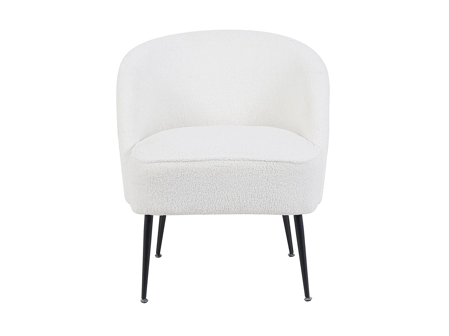 Sillón tapizado en teddy emma  blanco para hogar moderno mueble de almacenaje  - Homekit