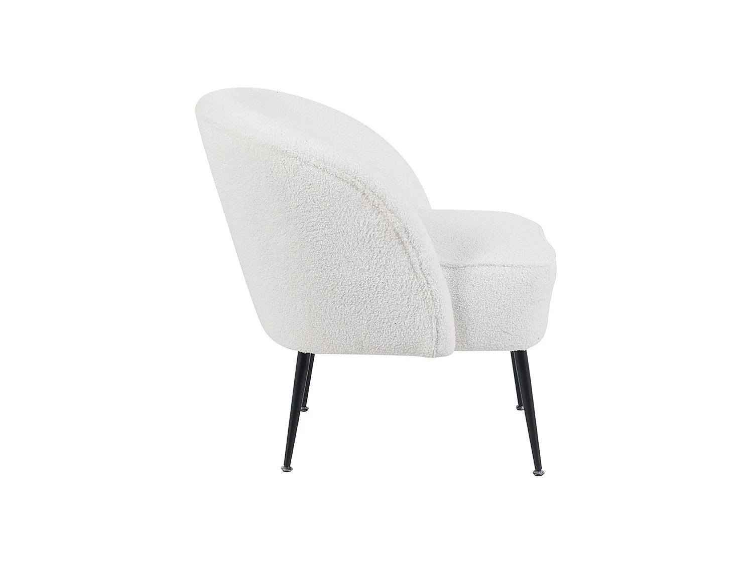 Sillón tapizado en teddy emma  blanco para hogar moderno mueble de almacenaje  - Homekit
