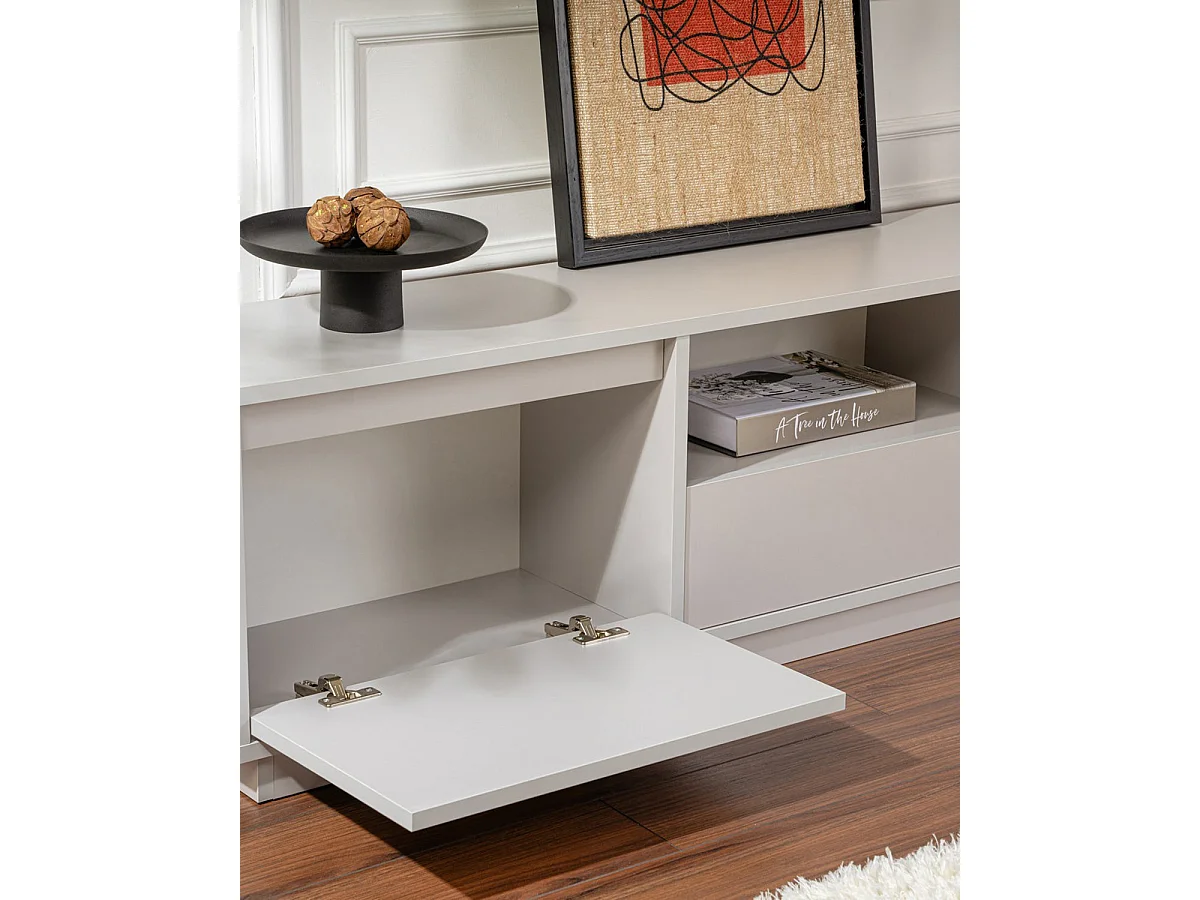 Mueble tv millie  gris para hogar moderno mueble de almacenaje  - Homekit