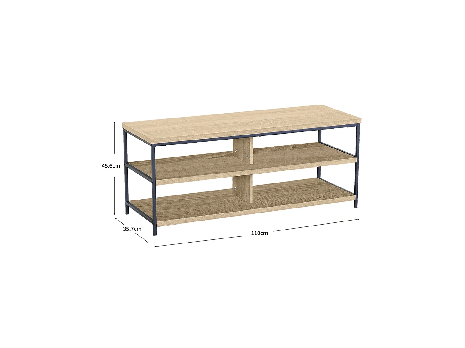 Mueble Tv Mindy - Color Madera natural y negro - Homekit
