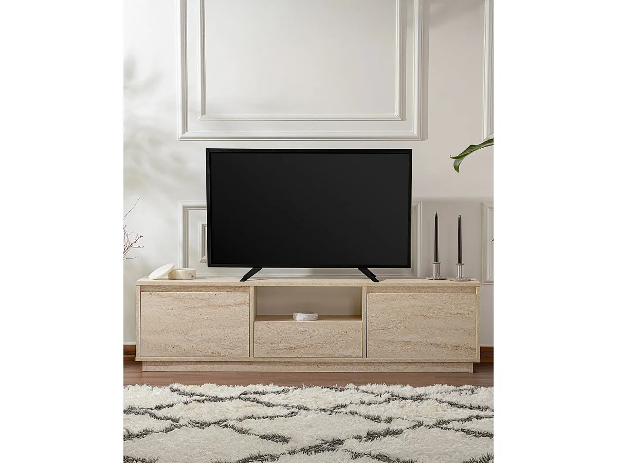 Mueble tv millie travertino  para hogar moderno mueble de almacenaje  - Homekit