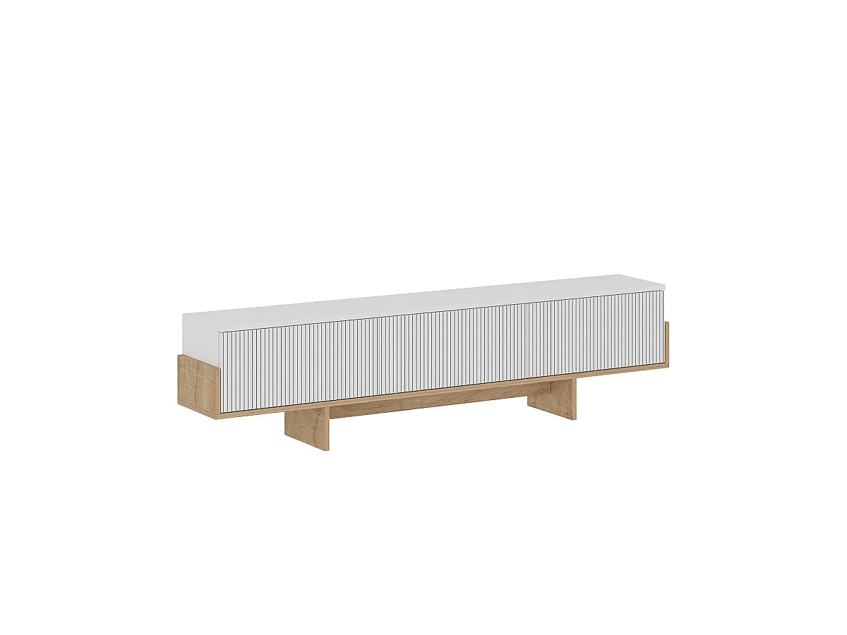 Mueble tv fay y  blanco y natural y madera para hogar moderno mueble de almacenaje  - Homekit