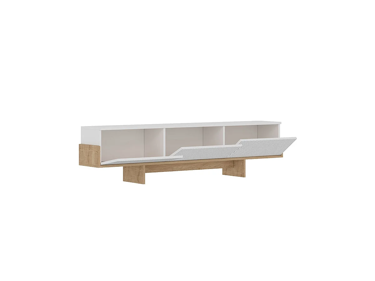 Mueble tv fay y  blanco y natural y madera para hogar moderno mueble de almacenaje  - Homekit
