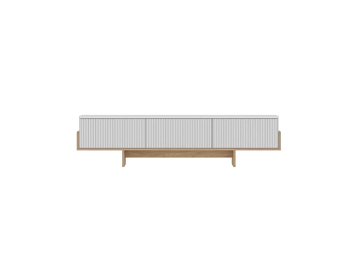 Mueble tv fay y  blanco y natural y madera para hogar moderno mueble de almacenaje  - Homekit