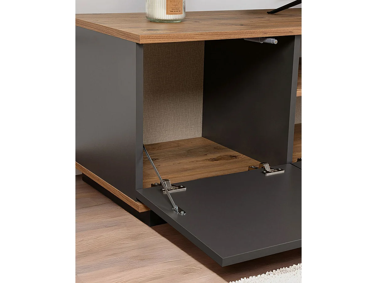 Mueble tv melanie y  natural y grafito y madera para hogar moderno mueble de almacenaje  - Homekit