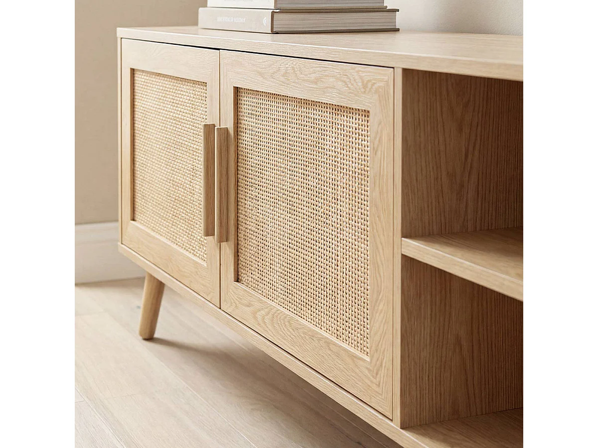 Mueble TV ratán Clare - Color Madera natural - Homekit
