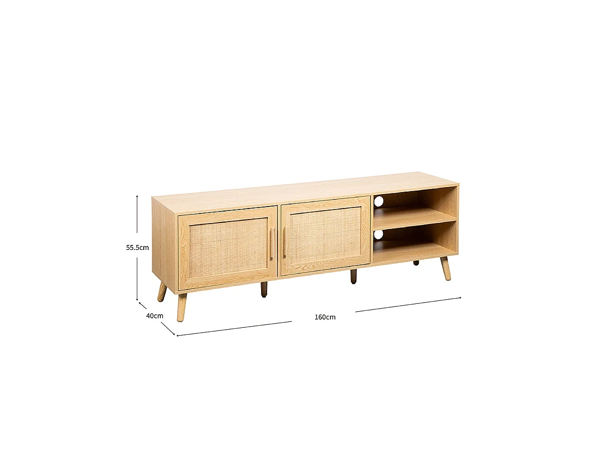 Mueble TV ratán Clare - Color Madera natural - Homekit