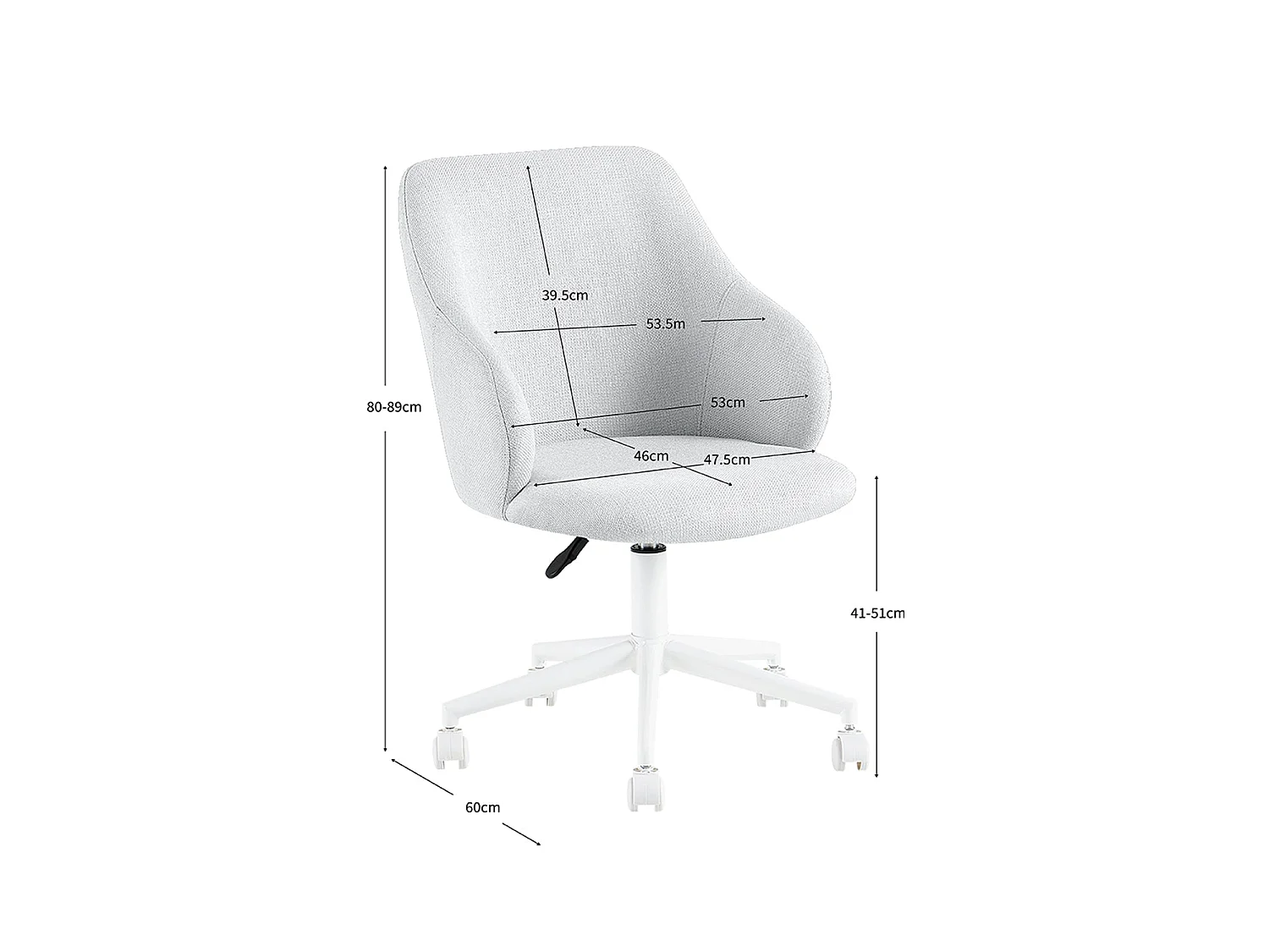Silla de escritorio liliana gris para hogar moderno mueble de almacenaje  - Homekit