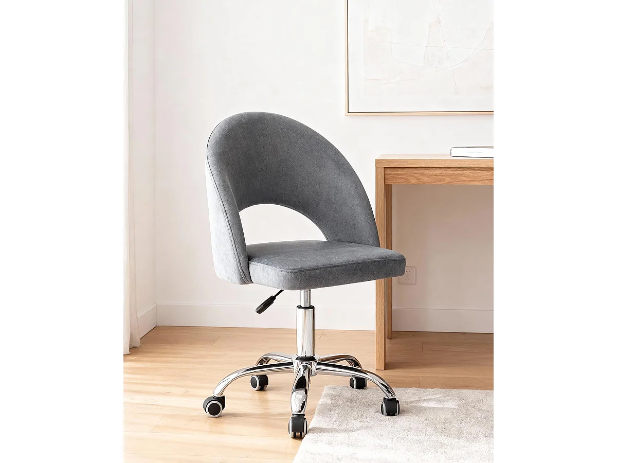 Silla de escritorio hallie gris para hogar moderno mueble de almacenaje  - Homekit