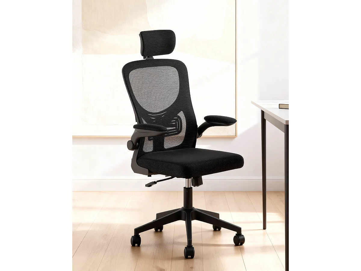 Silla de escritorio maude negro para hogar moderno mueble de almacenaje  - Homekit