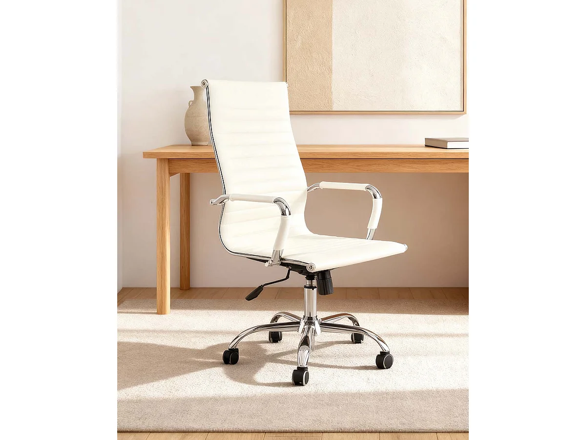 Silla de escritorio shelley blanco para hogar moderno mueble de almacenaje  - Homekit
