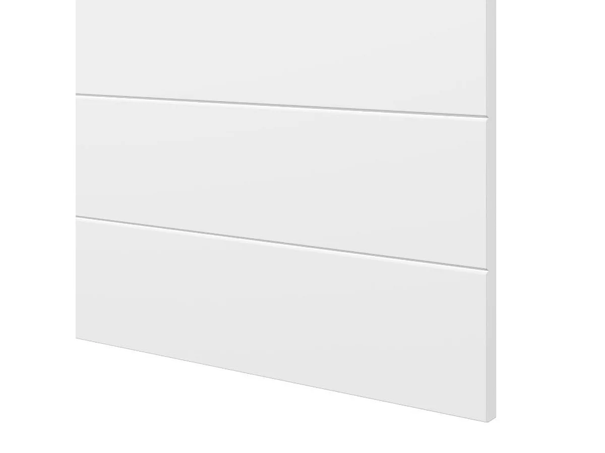 Tête de lit blanche moderne avec design à lignes horizontales - Longueur 156 x Hauteur 45,5 x Profondeur 1,5 cm