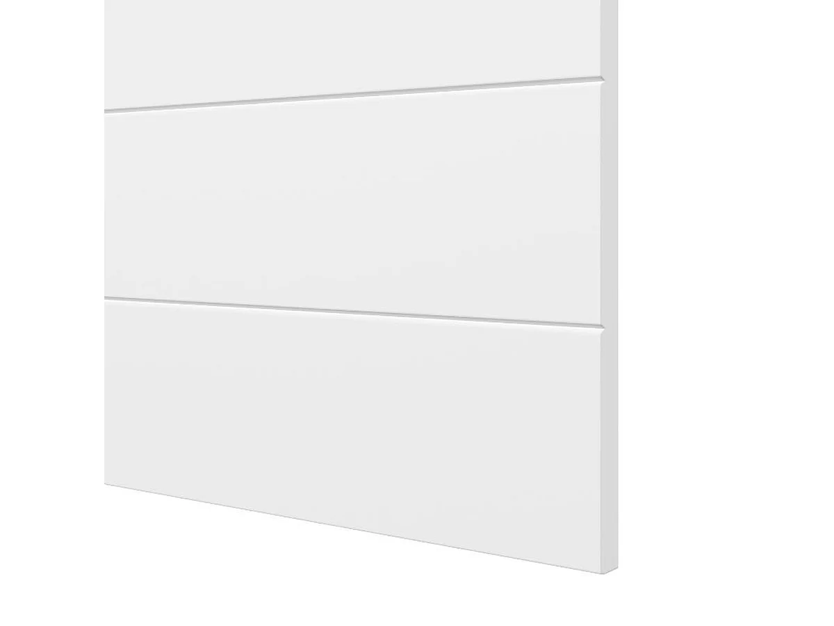 Tête de lit moderne à lignes horizontales coloris Blanc - Longueur 110 x Hauteur 45,5 x Profondeur 1,5 cm