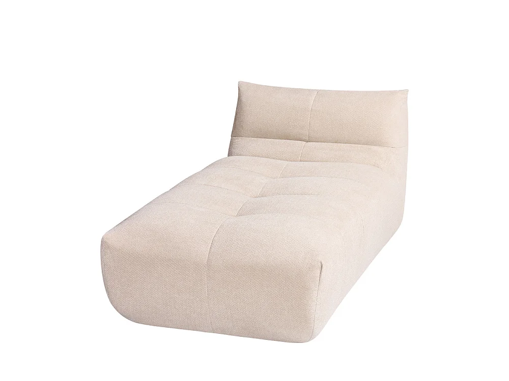 Alba - Chauffeuse lounge compressée 1 place en tissu - Beige