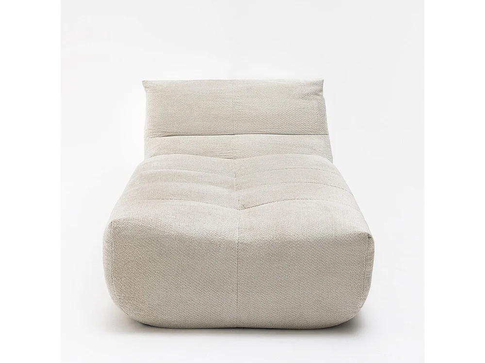Alba - Chauffeuse lounge compressée 1 place en tissu - Beige