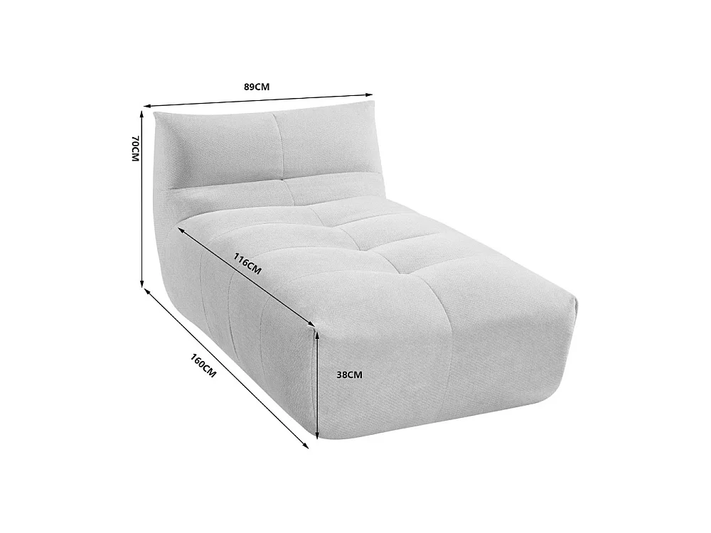 Alba - Chauffeuse lounge compressée 1 place en tissu - Beige