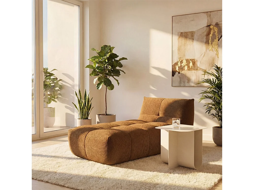 Alba - Chauffeuse lounge compressée 1 place en tissu - Bronze