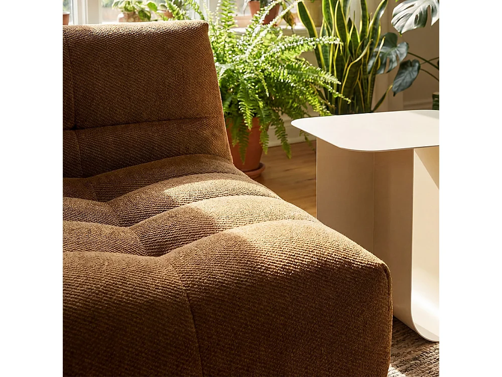 Alba - Chauffeuse lounge compressée 1 place en tissu - Bronze