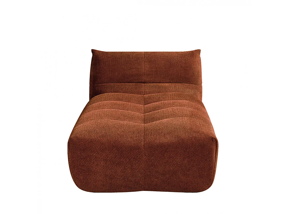Alba - Chauffeuse lounge compressée 1 place en tissu - Rouille