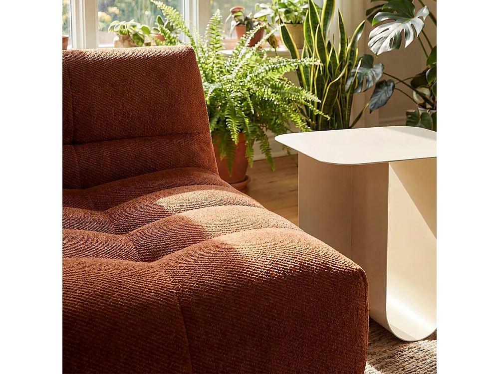 Alba - Chauffeuse lounge compressée 1 place en tissu - Rouille
