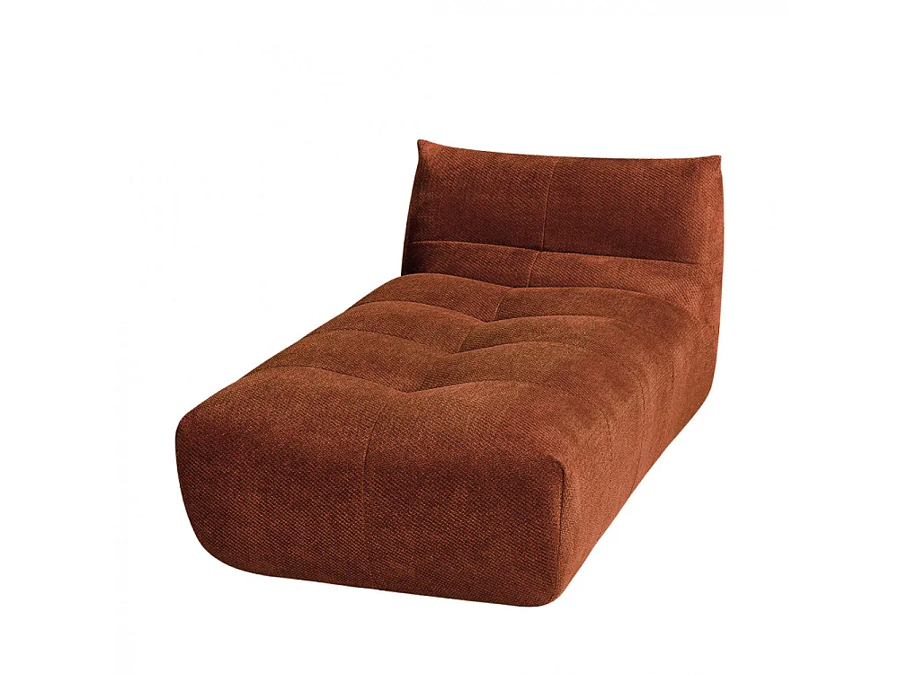 Alba - Chauffeuse lounge compressée 1 place en tissu - Rouille