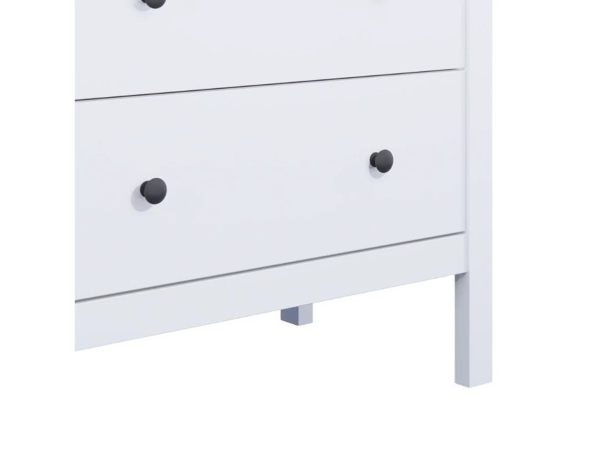 Chiffonnier à 5 tiroirs meuble de rangement coloris blanc - Longueur 76,2 x Hauteur 80,9 x Profondeur 39,5 cm