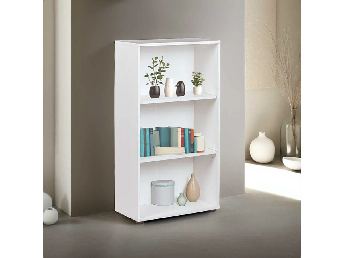 Etagère bibliothèque 3 niveaux coloris blanc - LEO