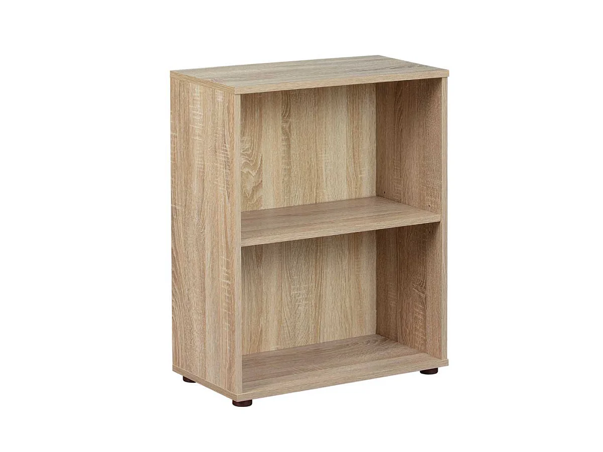 Etagère bibliothèque 2 niveaux effet bois finition sonoma - LEO