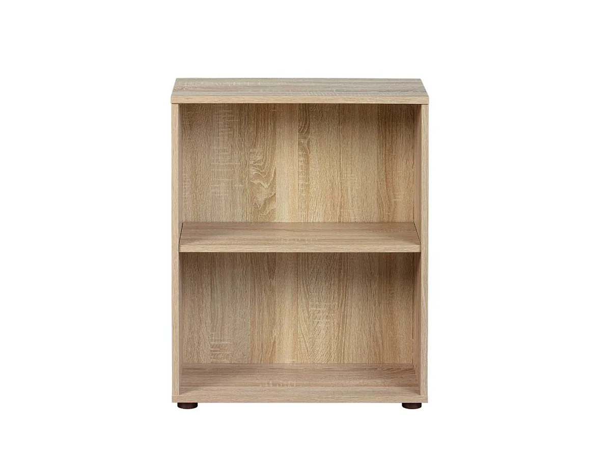 Etagère bibliothèque 2 niveaux effet bois finition sonoma - LEO