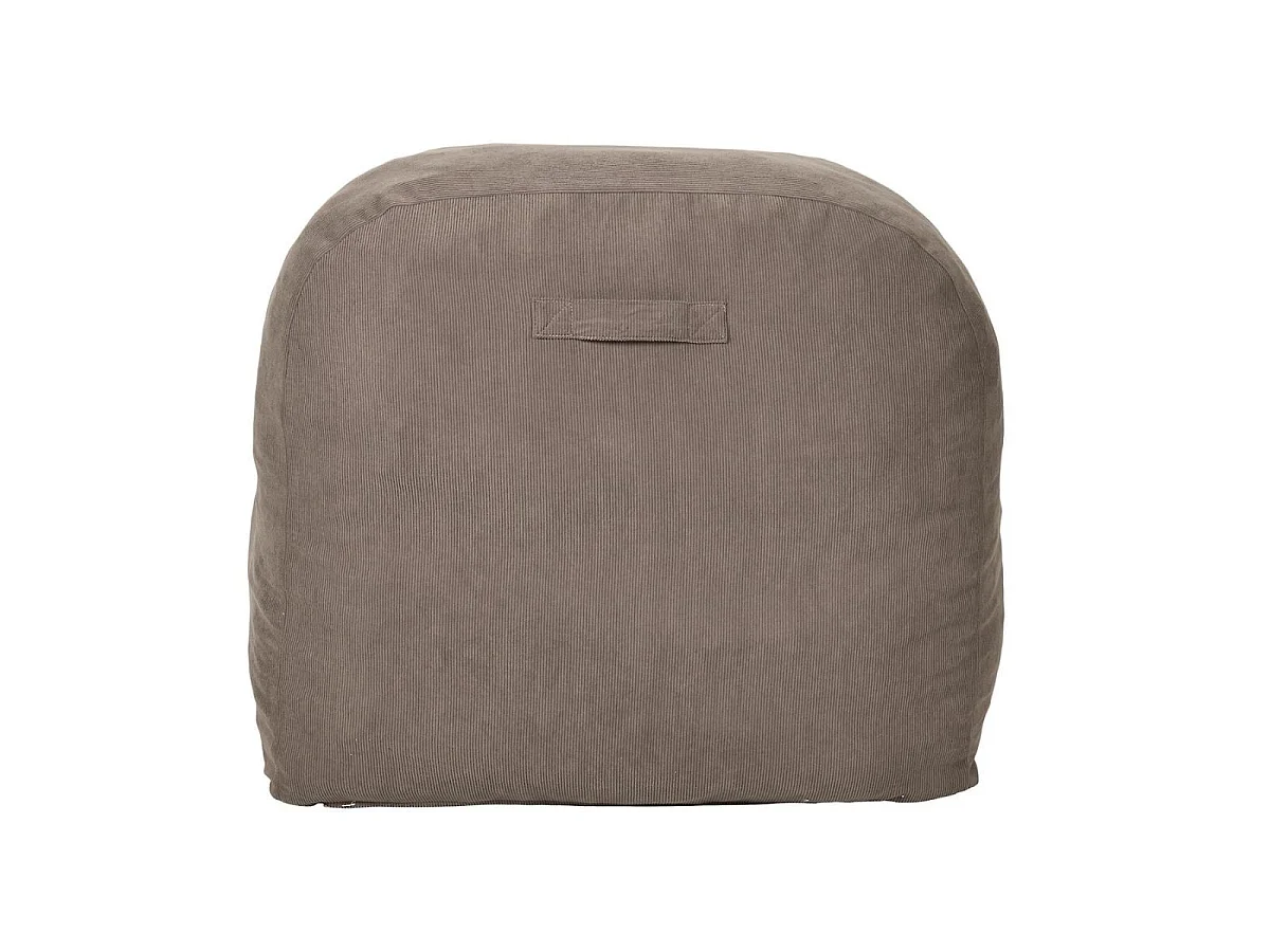 Chauffeuse lounge en mousse et tissu velours taupe - GRANT