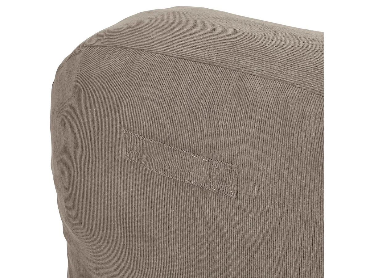 Chauffeuse lounge en mousse et tissu velours taupe - GRANT