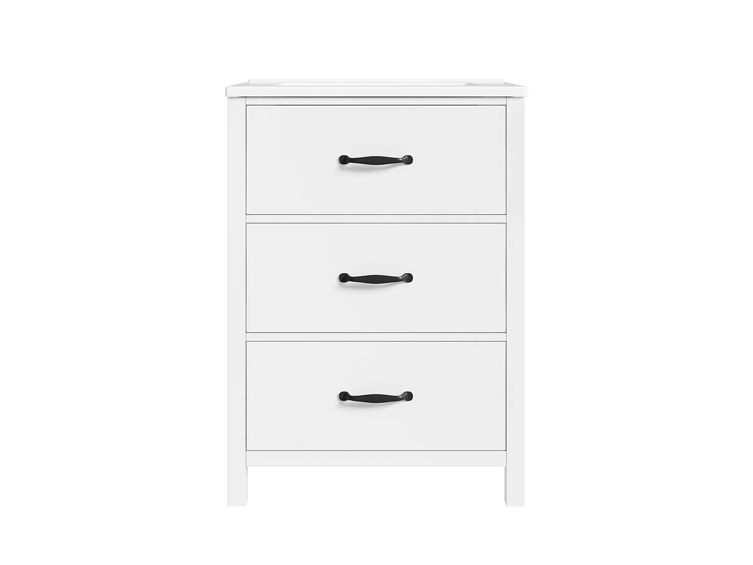 Mebel łazienkowy z ceramiczną umywalką - 61,3x46,3x82,5 cm - z 3 szufladami - MDF - biały