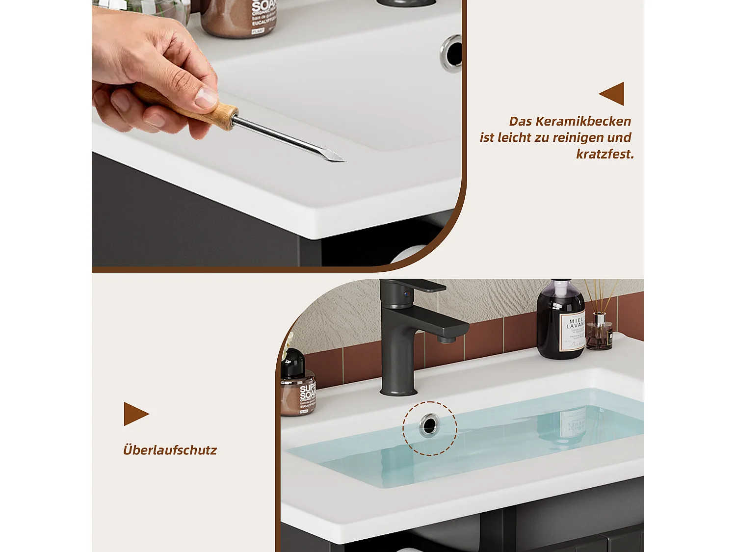 Mueble de baño con lavabo de cerámica - 76,5x47x87 cm - 3 cajones y 1 puerta - acabado lacado - MDF - negro