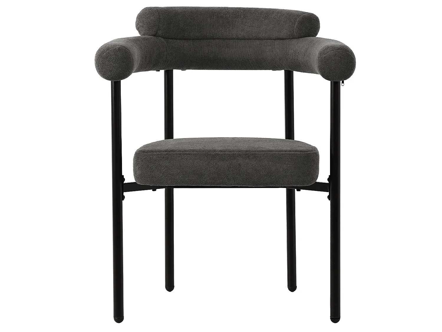 Set of 4 velvet chairs - with armrests - Gray