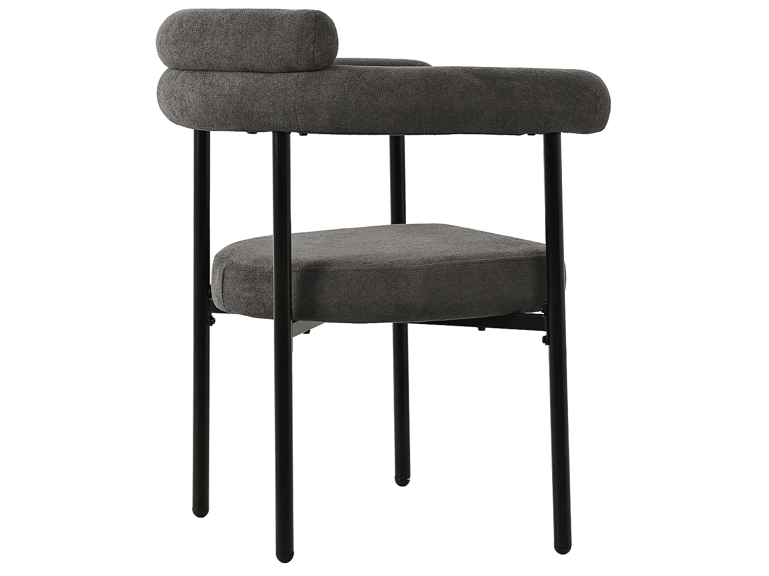 Set of 4 velvet chairs - with armrests - Gray