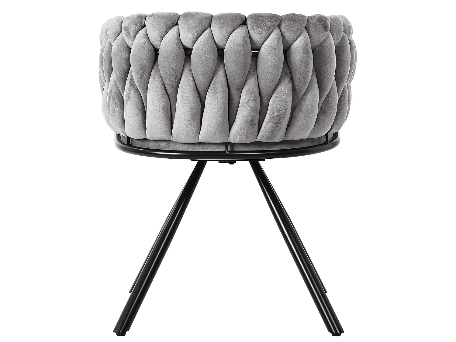Set of 2 Velvet Swivel Chairs with Armrests - Metal Legs - Grey