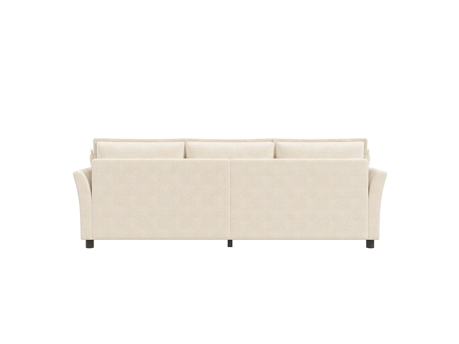 3-sitssoffa design "Molneffekt" i chenilletyg, ergonomisk soffa med 2 kuddar och robust konstruktion, för modernt vardagsrum - beige