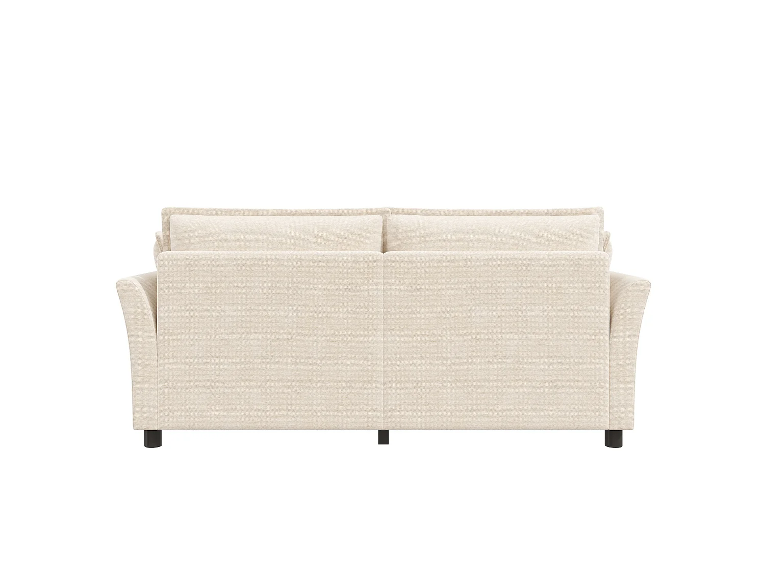 2-sitssoffa design "Molneffekt" i chenilletyg, ergonomisk loveseat med 2 kuddar, robust konstruktion för litet vardagsrum - beige