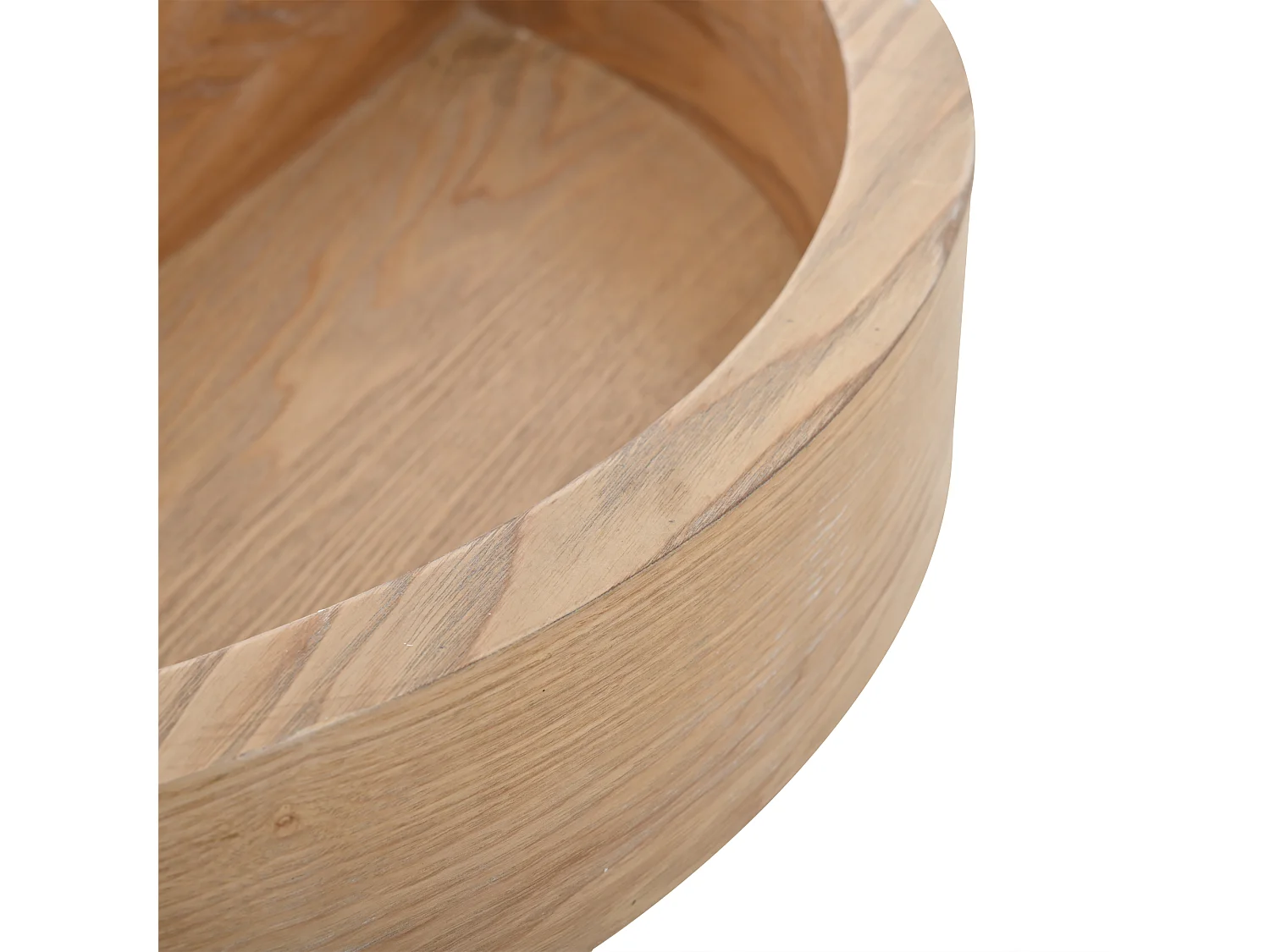 Table basse cylindrique - 60 x 60 x 35.1 cm - plateau pivotant à 360° - avec rangement - MDF - blanc