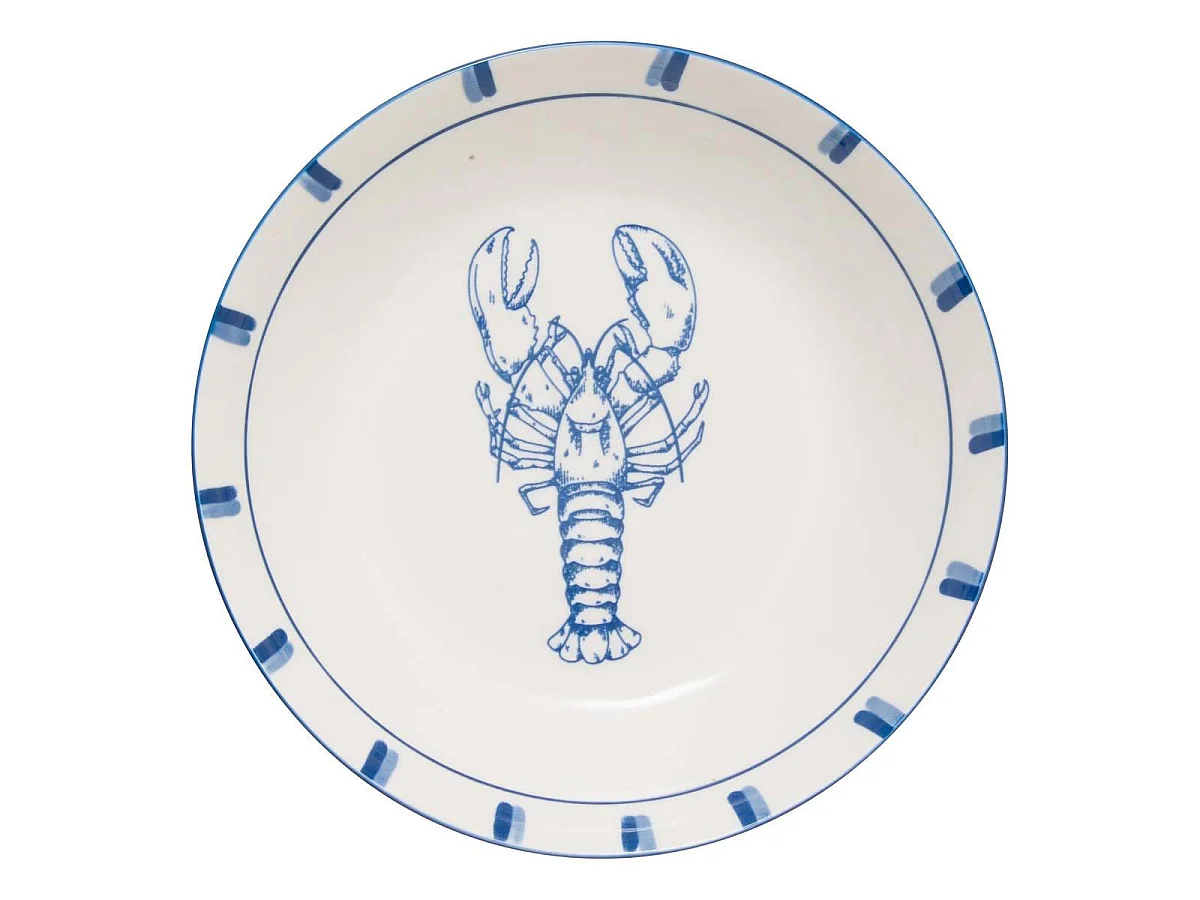 Lot de 6 Assiettes Creuses "Océania" 20cm Bleu