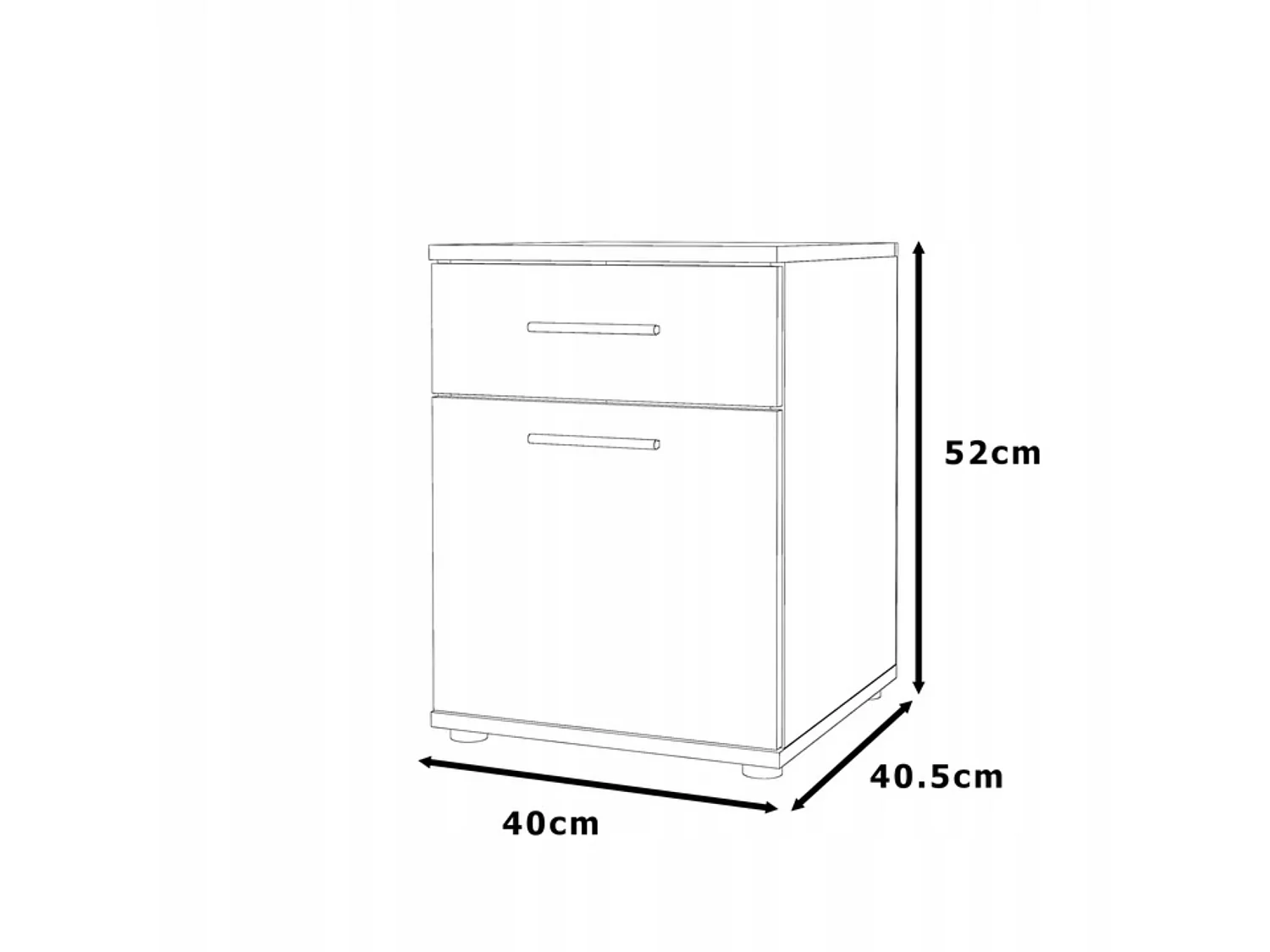 SZAFKA NOCNA DĄB SONOMA 40 CM 1 SZUFLADA 1 PÓŁKA STOLIK NAKASTLIK SYPIALNIA