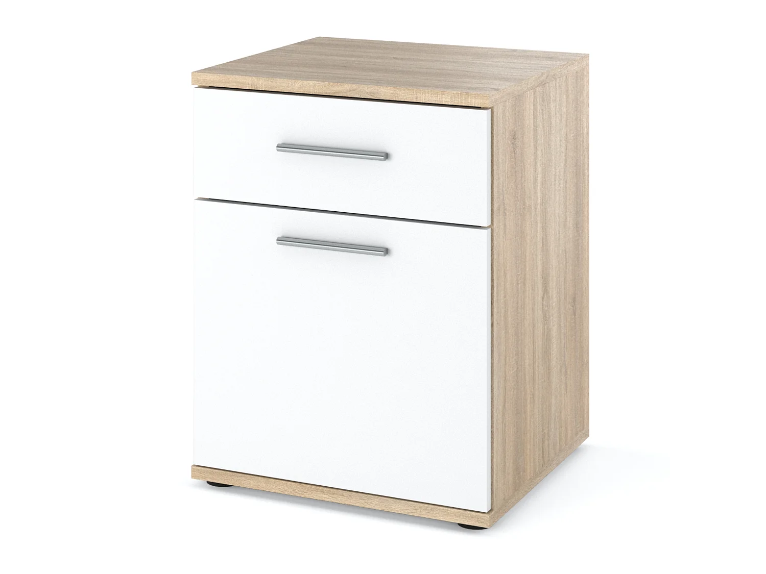 SZAFKA NOCNA DĄB SONOMA BIAŁA 40 CM 1 SZUFLADA 1 PÓŁKA STOLIK NAKASTLIK